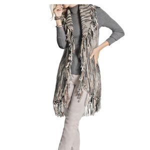 Chico's Fringe Nolan Sweater Vest Size 0 Boho Layering